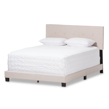 Baxton Studio Hampton Modern Light Beige Upholstered King Size Bed 136-7450